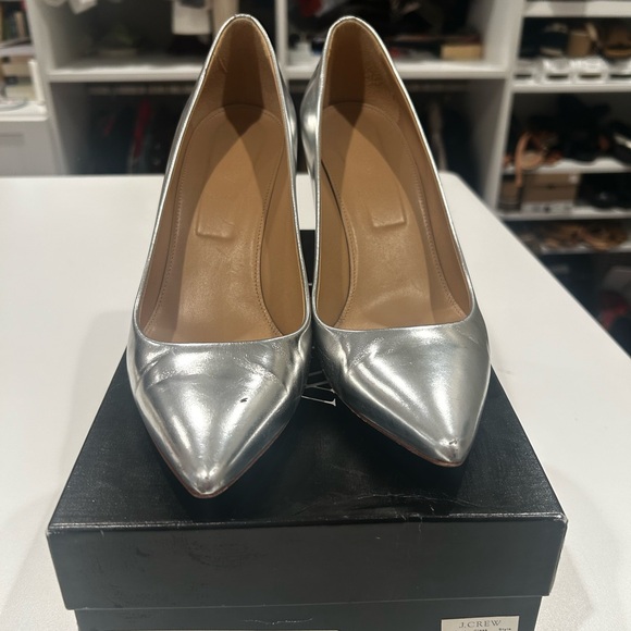 J. Crew Women's Silver Heels Metallic Size 8.5 - Picture 3 of 3